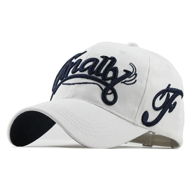 100% Cotton Finally Embroidered Letter Baseball Cap