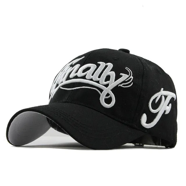 100% Cotton Finally Embroidered Letter Baseball Cap