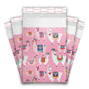 6x9 Llamas Designer Self Seal Poly Bubble Mailers Shipping Envelopes Custom Boutique Padded Bags