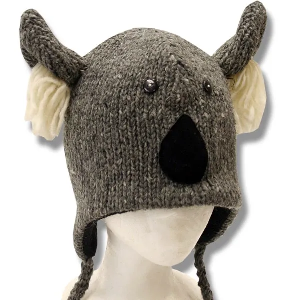 Animal Head Tuques for Kids. 100% Wool with fleece lining. Handmade in Nepal.