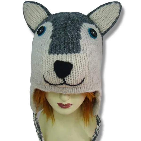 Animal Head Tuques for Kids. 100% Wool with fleece lining. Handmade in Nepal.