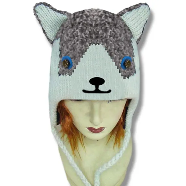 Animal Head Tuques for Kids. 100% Wool with fleece lining. Handmade in Nepal.