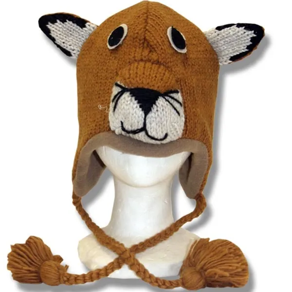 Animal Head Tuques for Kids. 100% Wool with fleece lining. Handmade in Nepal.