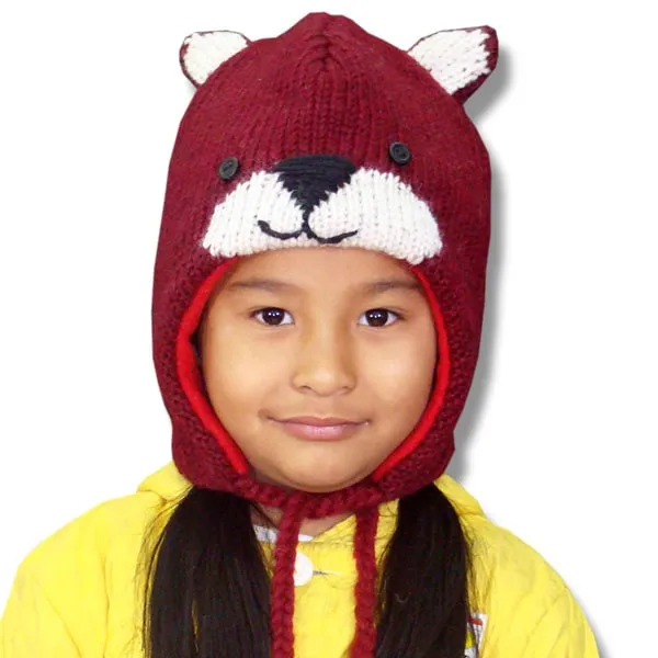 Animal Head Tuques for Kids. 100% Wool with fleece lining. Handmade in Nepal.