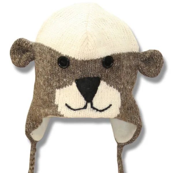 Animal Head Tuques for Kids. 100% Wool with fleece lining. Handmade in Nepal.