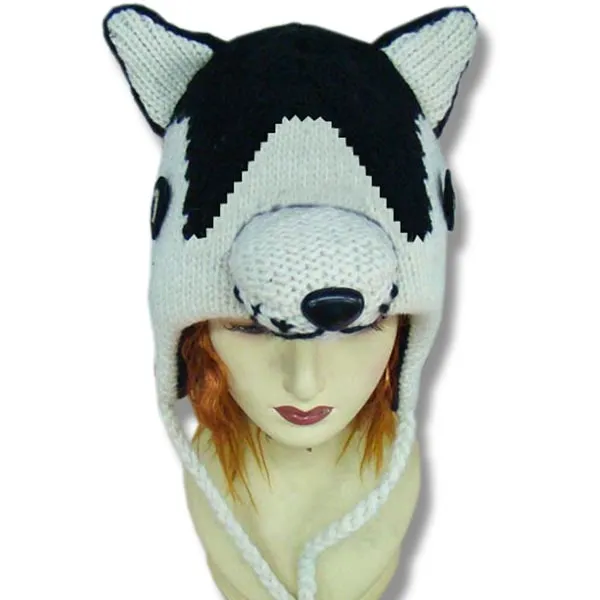 Animal Head Tuques for Kids. 100% Wool with fleece lining. Handmade in Nepal.