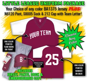 Athletic Knit Little League Baseball Uniform Package