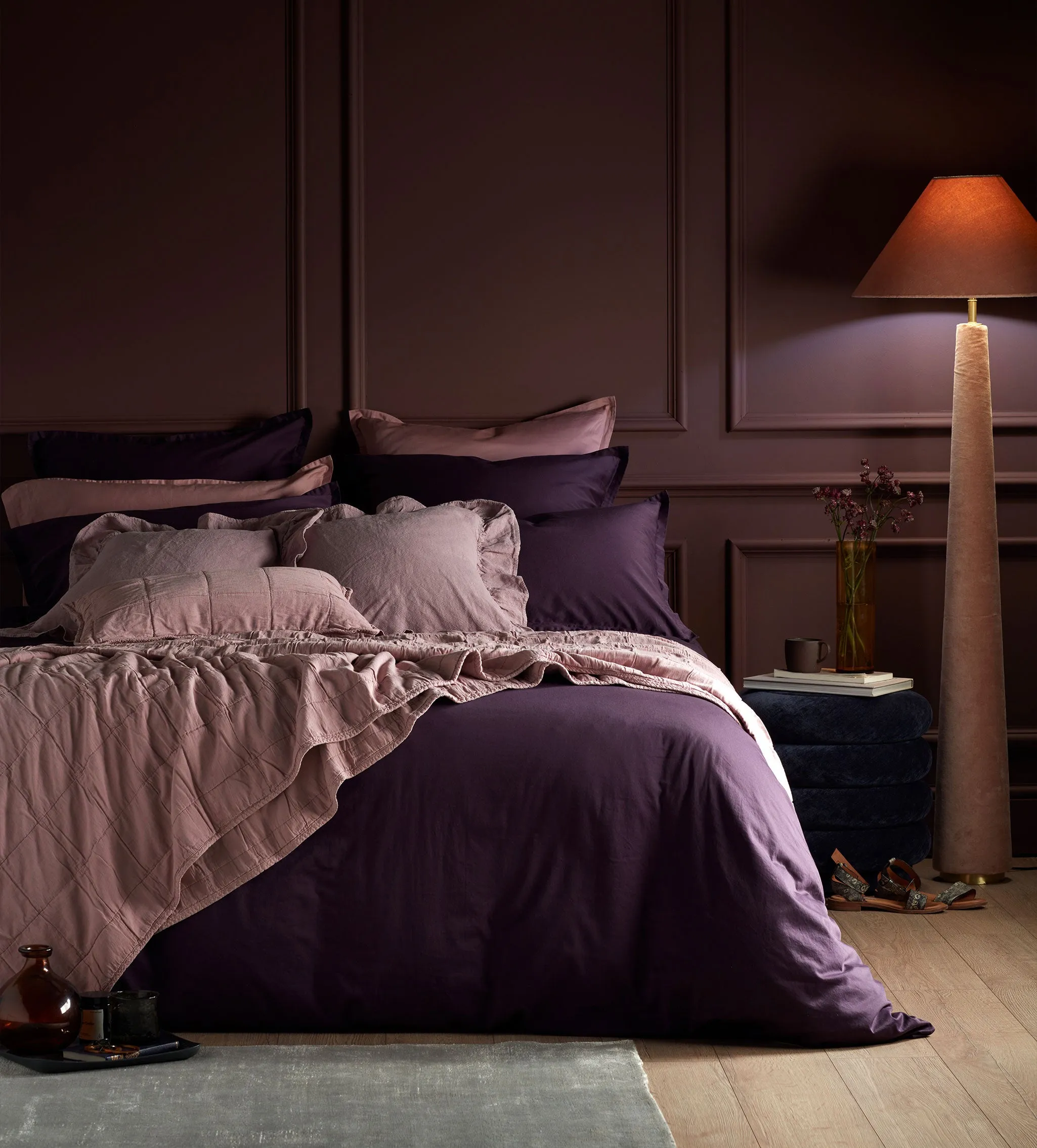 Aubergine Super Soft 100% Cotton Duvet Cover