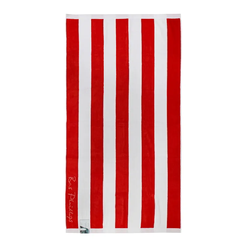 Bas Phillips Cabana Red Beach Towel