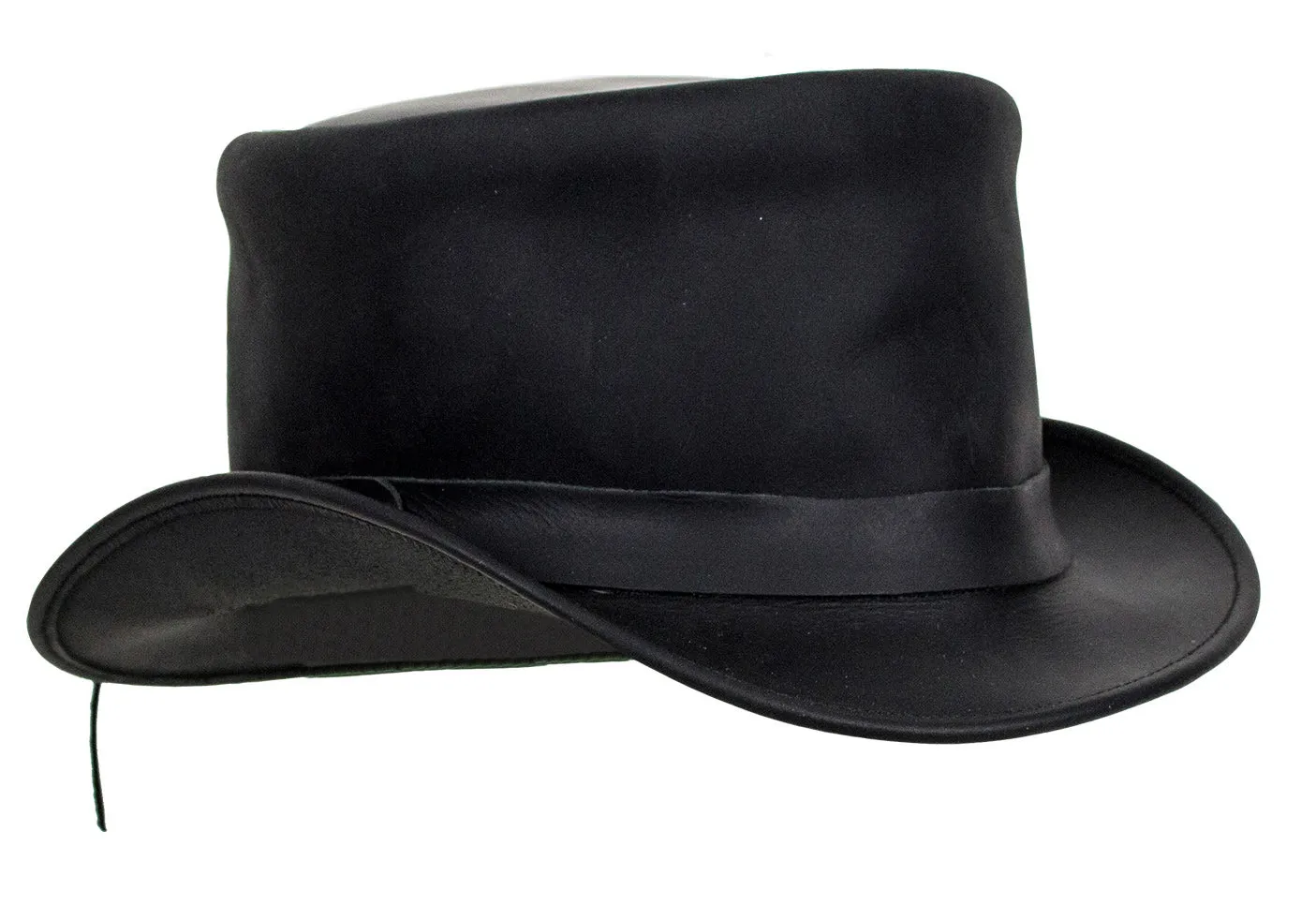 Black Leather Deadman's Top Man Hat