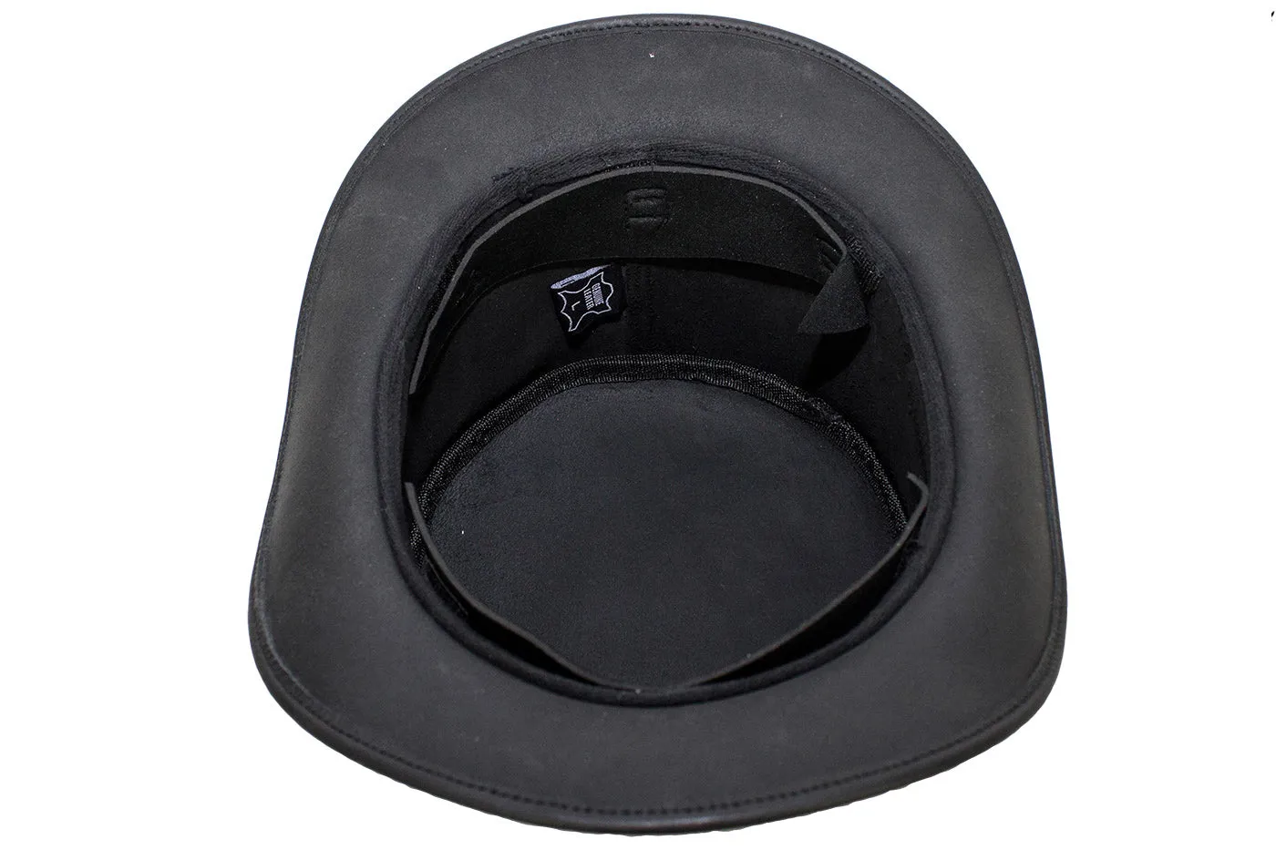 Black Leather Deadman's Top Man Hat