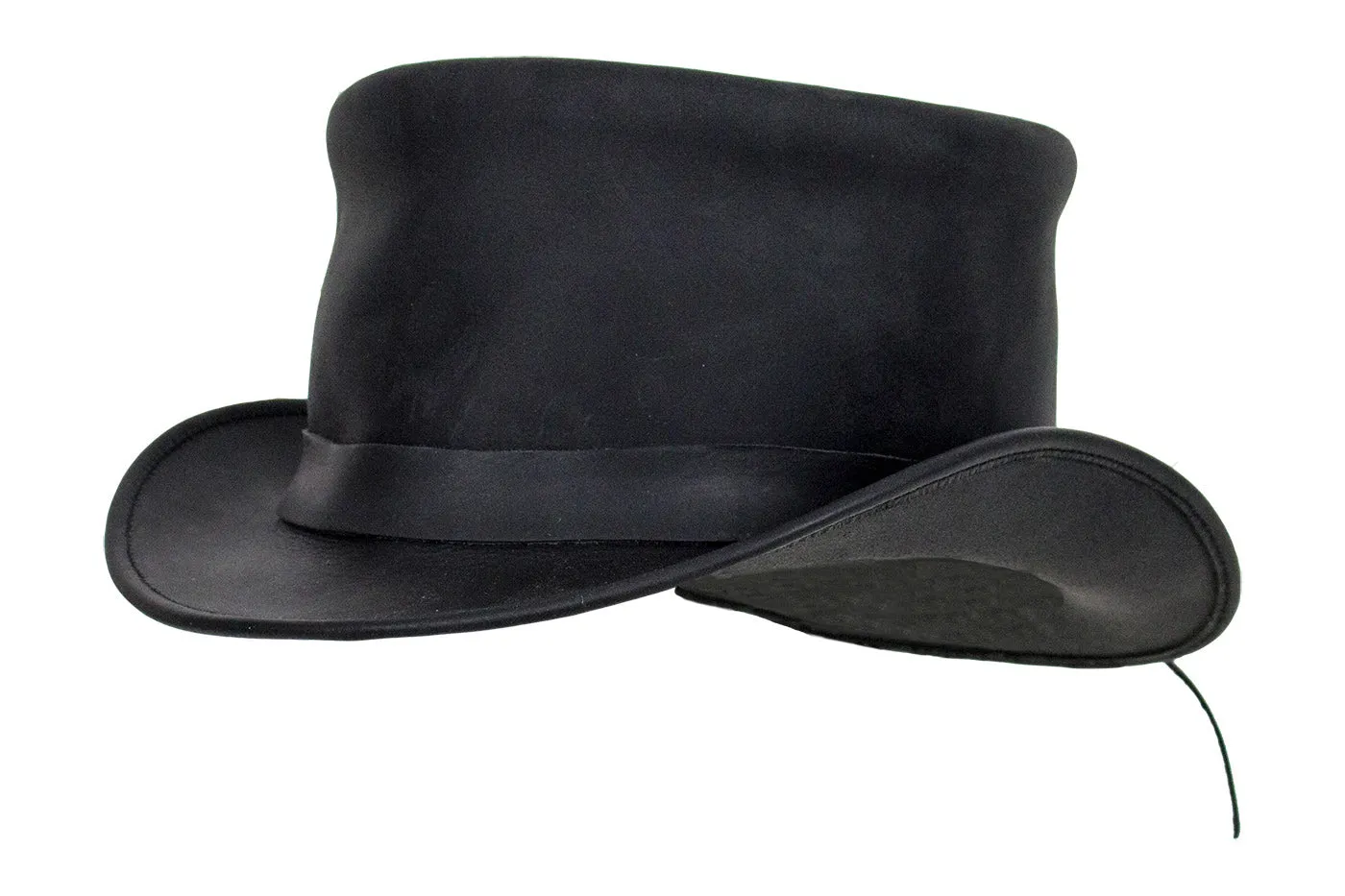 Black Leather Deadman's Top Man Hat