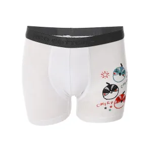 Boy Printed Boxer - White