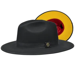 Bruno Capelo Monarch Gold Bottom Wide Brim Wool Fedora