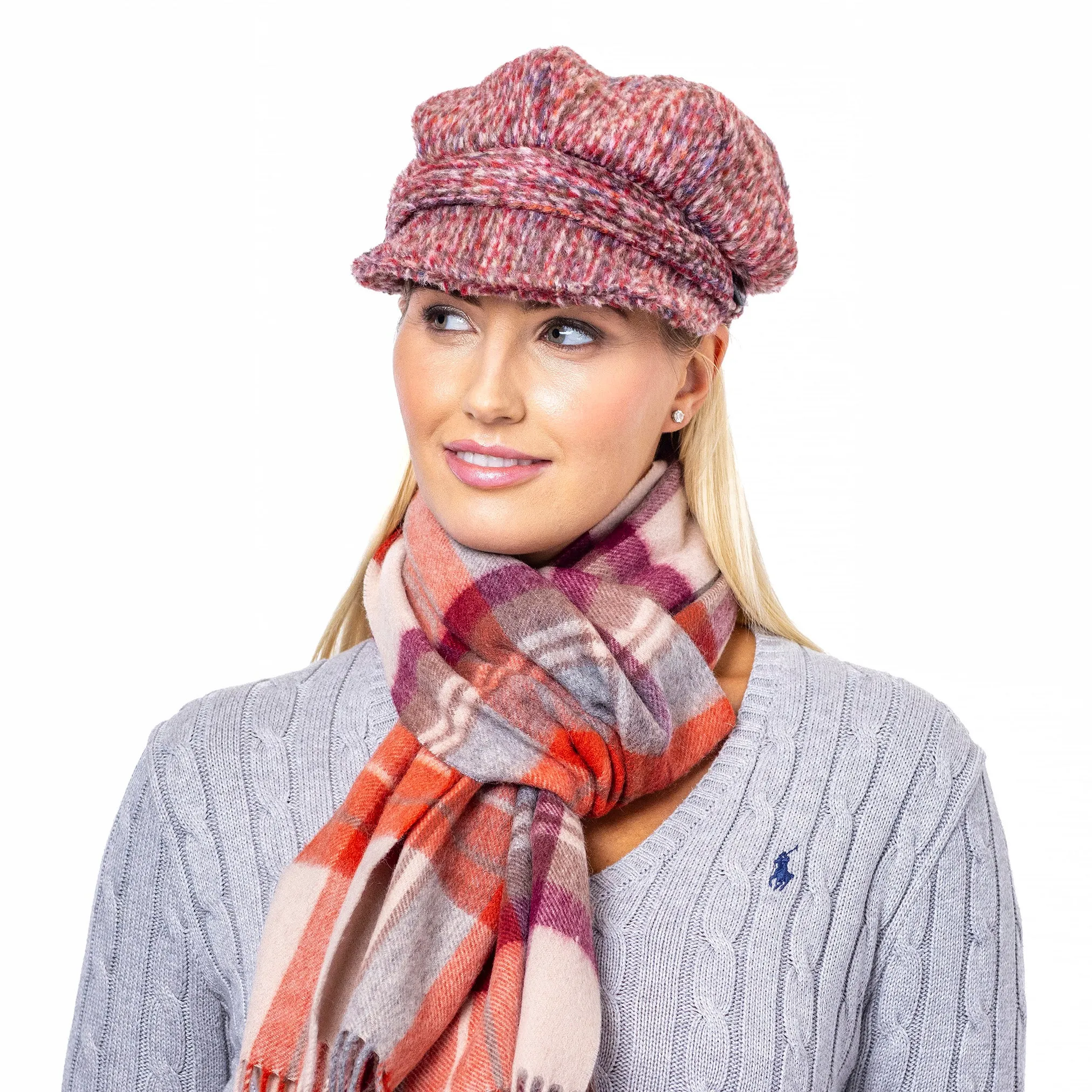 Brushed Tweed Newsboy Cap