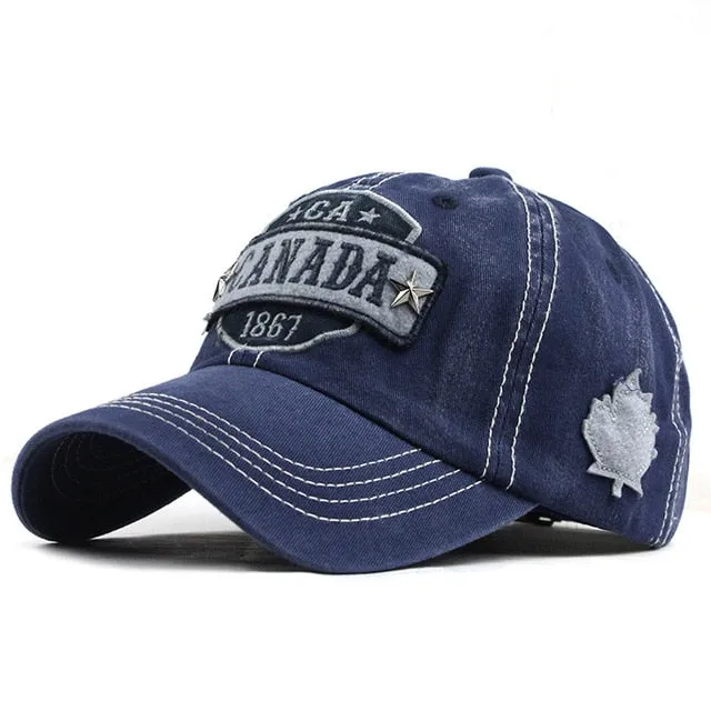 Canada 1867 Autumn Leaf Patch Embroidered Baseball Cap