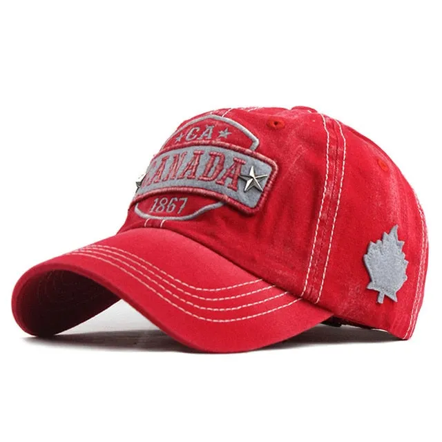 Canada 1867 Autumn Leaf Patch Embroidered Baseball Cap