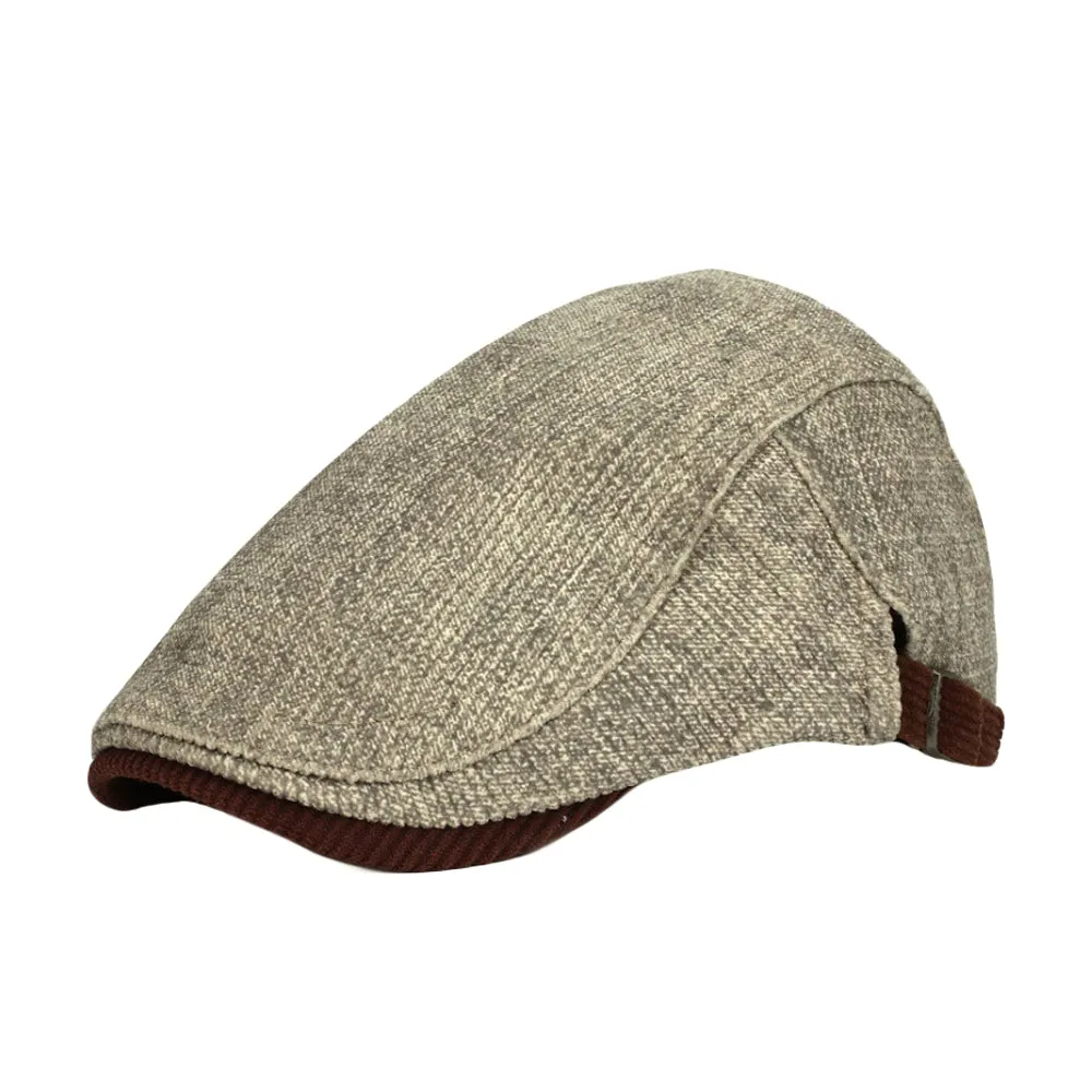 Cotton Twill Newsboy Cap Flat Cap Ivy Gatsby Golf Cabbie Hat YZ30207