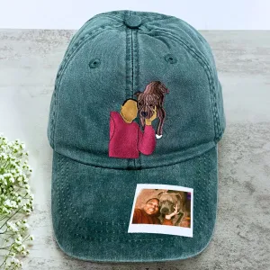 Dog Dad Hat from Photo, Embroidered Gift for Dad