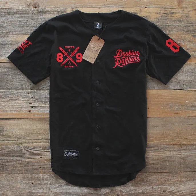 Doobious Ruffians Black Cotton Baseball Jersey Bred