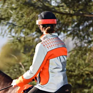 Equisafety Reflective Hi Viz Riding Hat Band  - Red-Orange