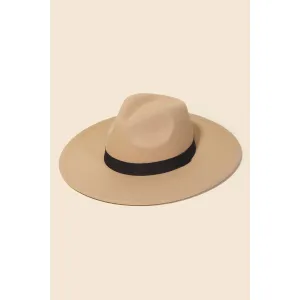 Flat Western Wide Brim Ribbon Hat