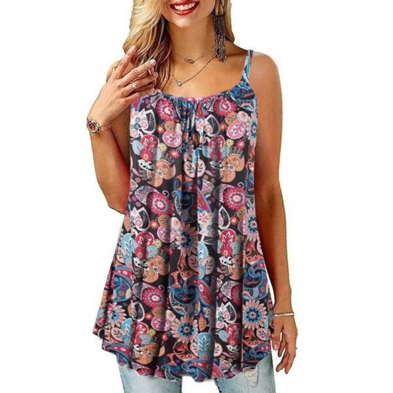 Floral Print Casual Loose Tank