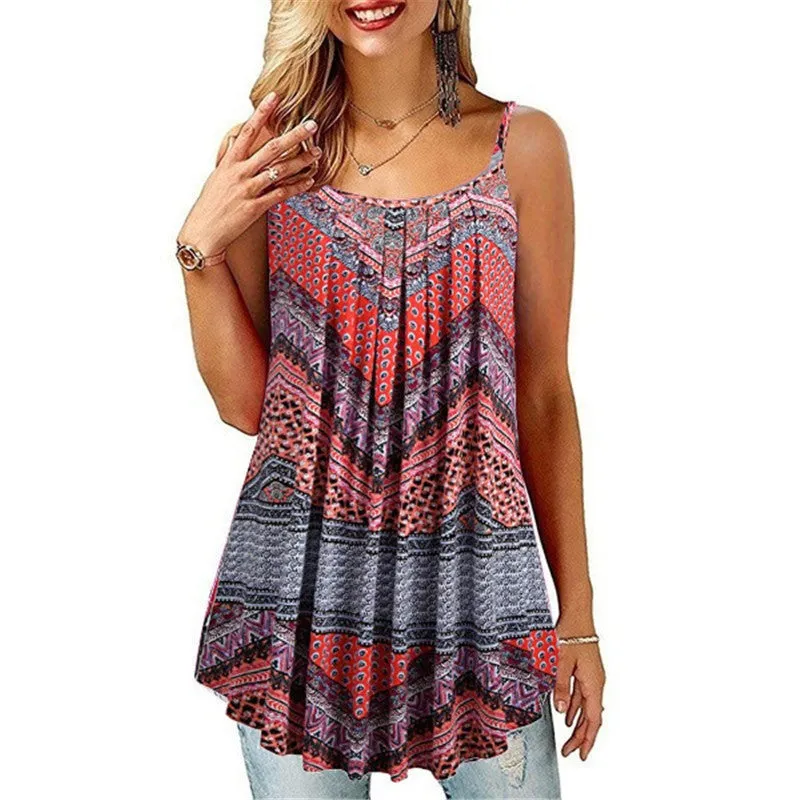 Floral Print Casual Loose Tank