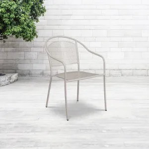 Gray Round Back Patio Chair CO-3-SIL-GG