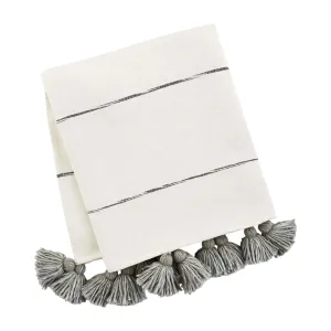 Gray Tassel Stripe Throw