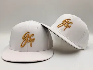 GSP Scripted Flexfit Hat - White with Gold