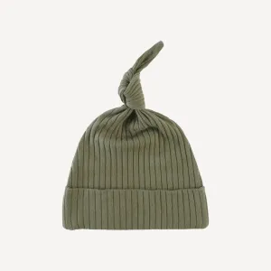 knot hat | deep moss | organic cotton wide rib