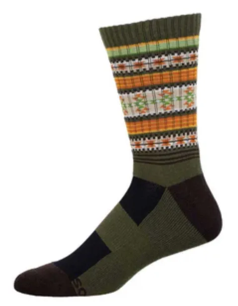 Men's Merino Serape Crew Sock -Charcoal