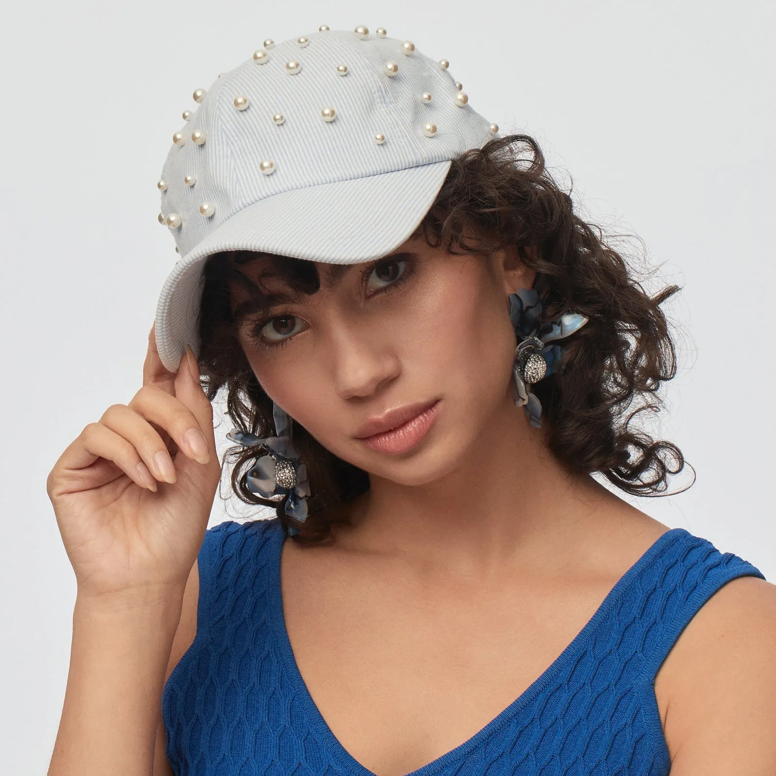 PACIFIC SKY MULTI PEARL SEERSUCKER BASEBALL CAP