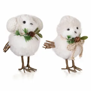 Pier 1 White Standing Woodland Birds Set of 2