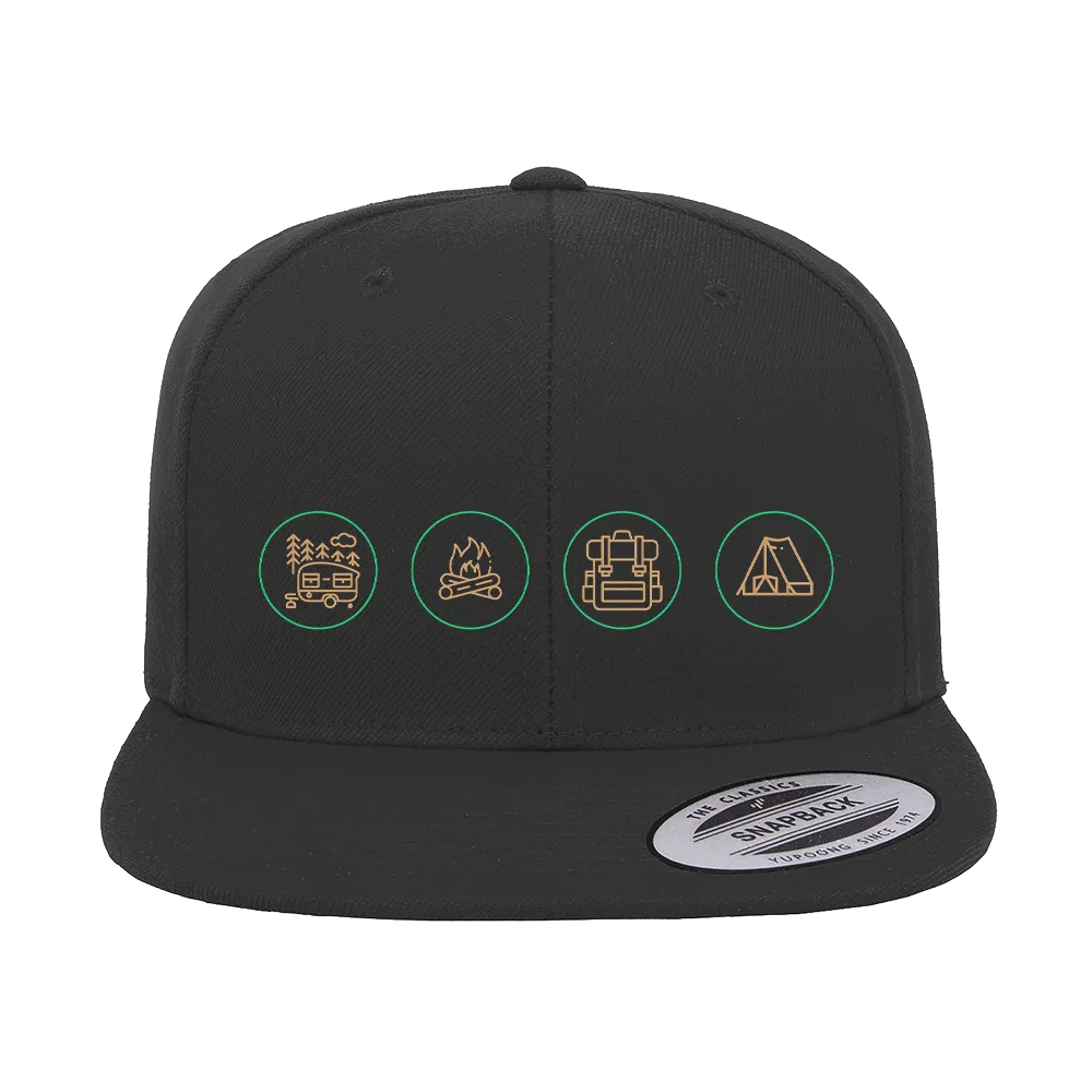 Printed Camp Fire Flat Cap