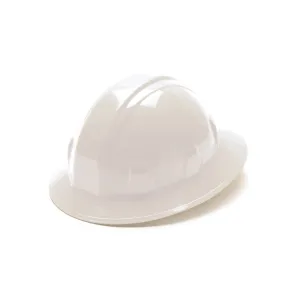 Pyramex SL Series HP26110 Hard Hat Full Brim 6 Pt Ratchet Suspension, White, One Size, 1 Each