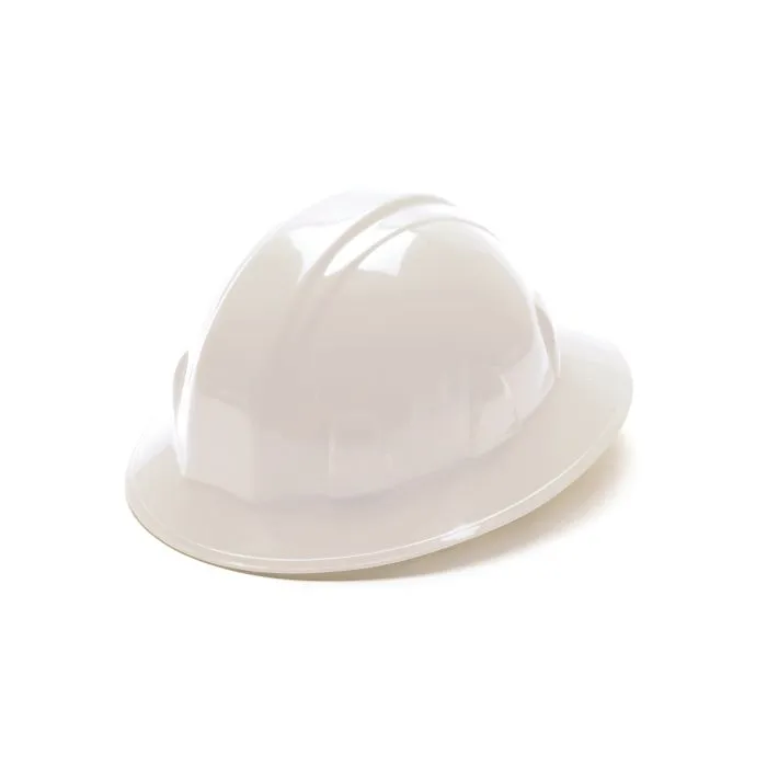 Pyramex SL Series HP26110 Hard Hat Full Brim 6 Pt Ratchet Suspension, White, One Size, 1 Each