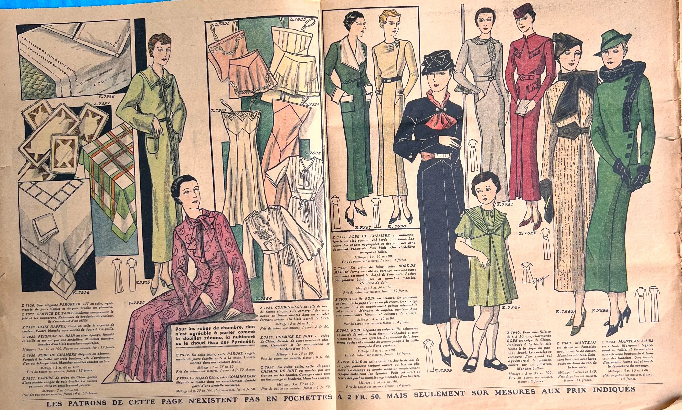 Quality Time with the kids in January 1935 French Fashion Paper Le Petit Echo de la Mode