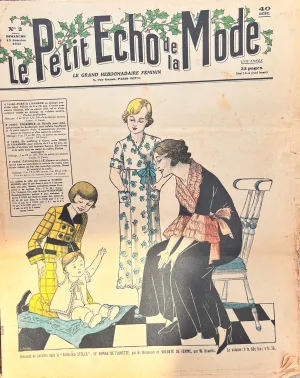 Quality Time with the kids in January 1935 French Fashion Paper Le Petit Echo de la Mode