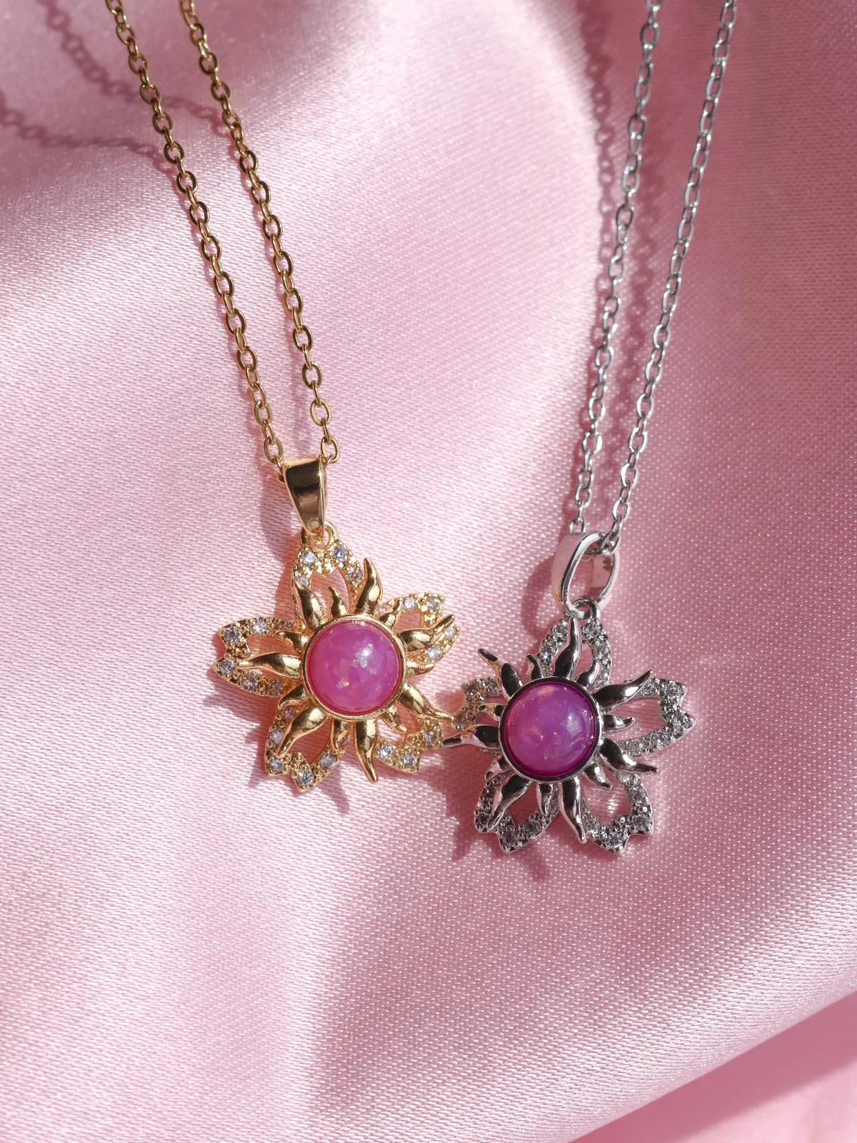 Rapunzel Sundrop Flower Spinning Necklace