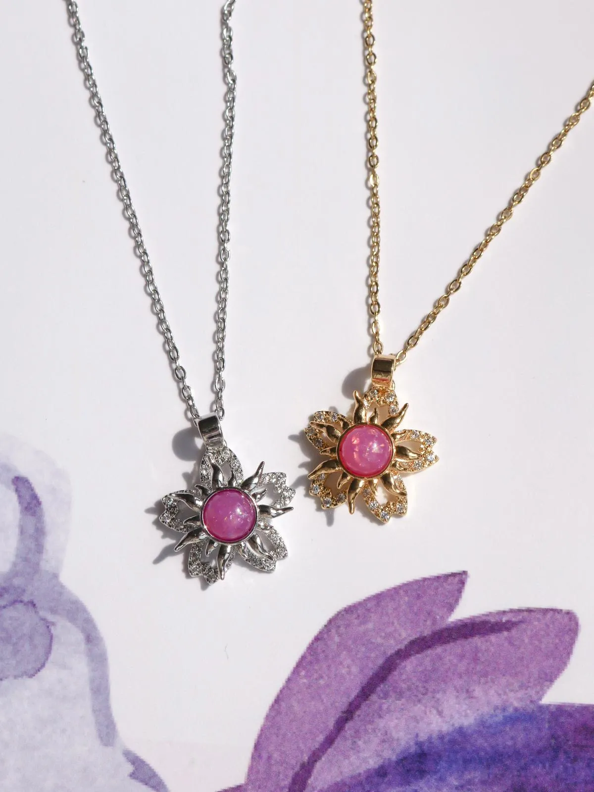 Rapunzel Sundrop Flower Spinning Necklace