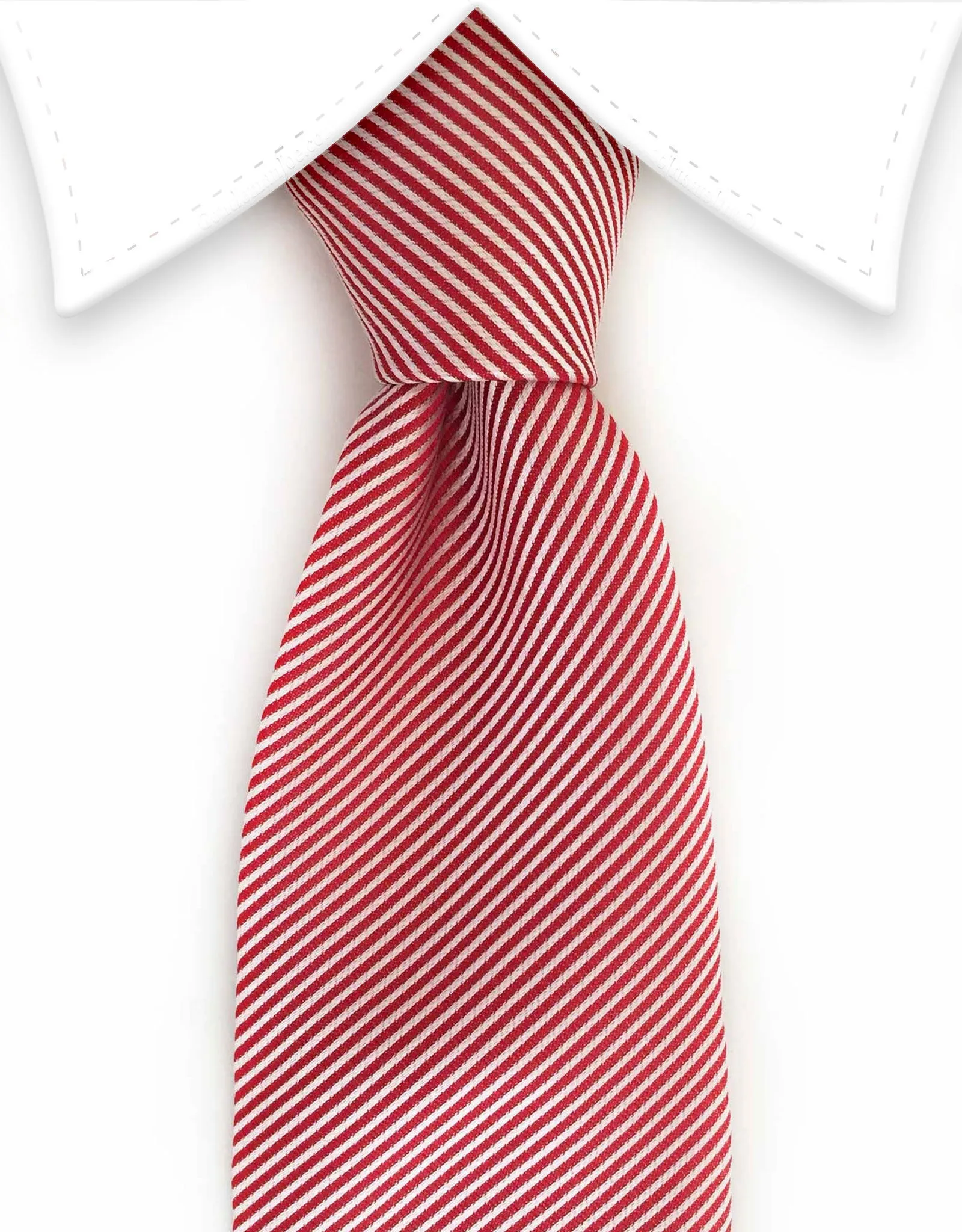 Red & White Pinstriped Necktie