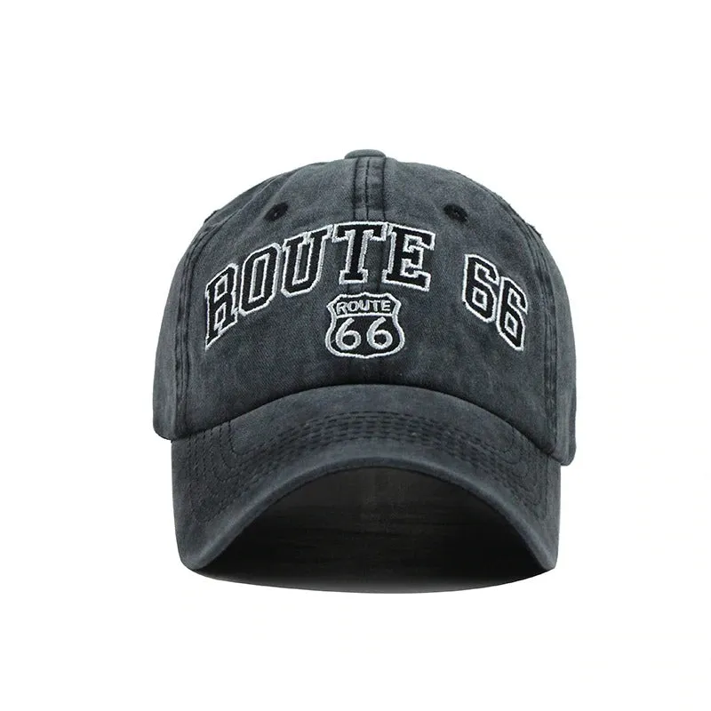 Route 66 Patched Embroidered Snapback Baseball Cap