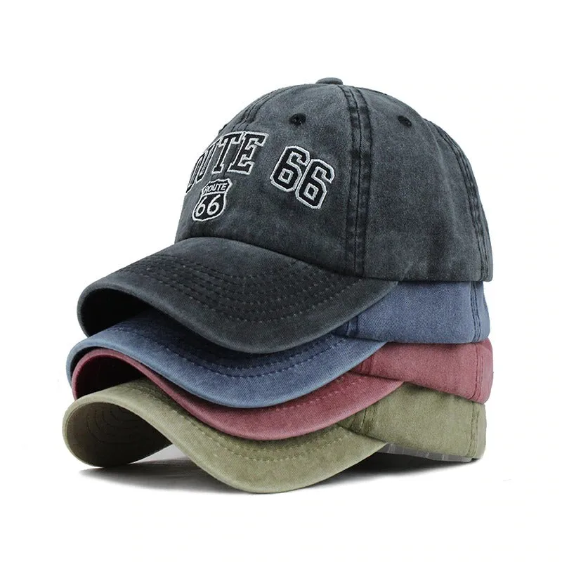 Route 66 Patched Embroidered Snapback Baseball Cap