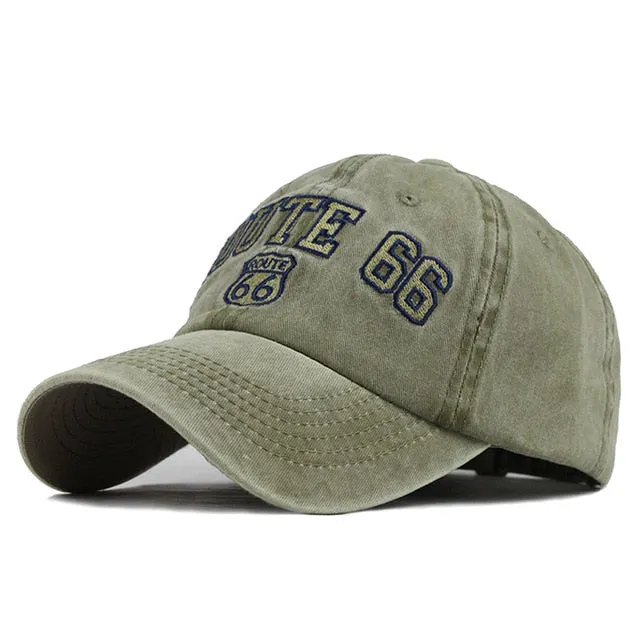 Route 66 Patched Embroidered Snapback Baseball Cap