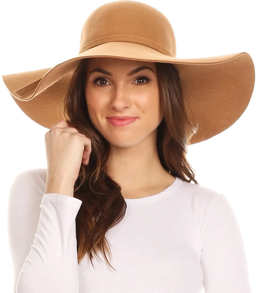 Sakkas Womens 100% Wool Wide Brim Foldable Floppy Hat