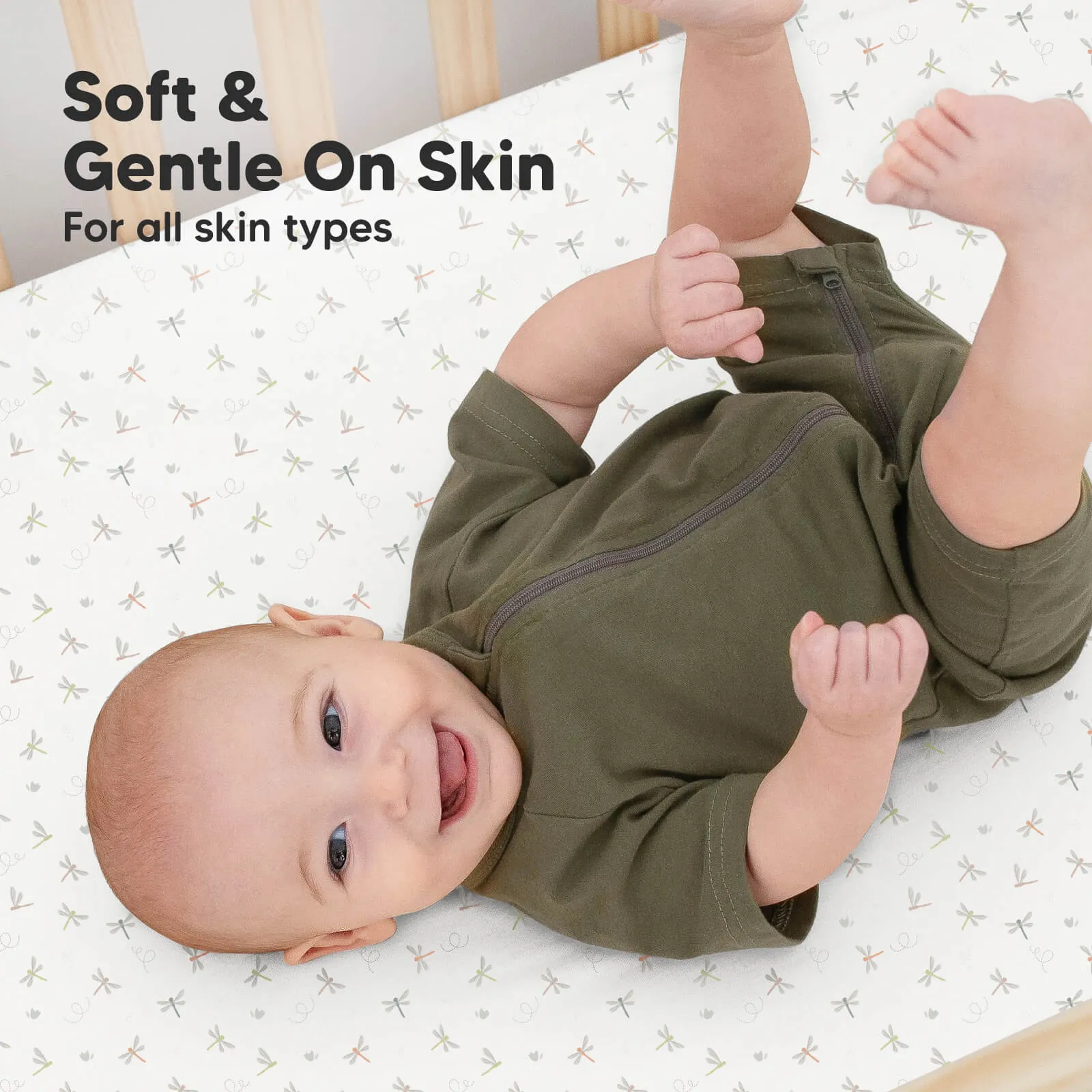 Soothe Fitted Crib Sheet (Meadow)