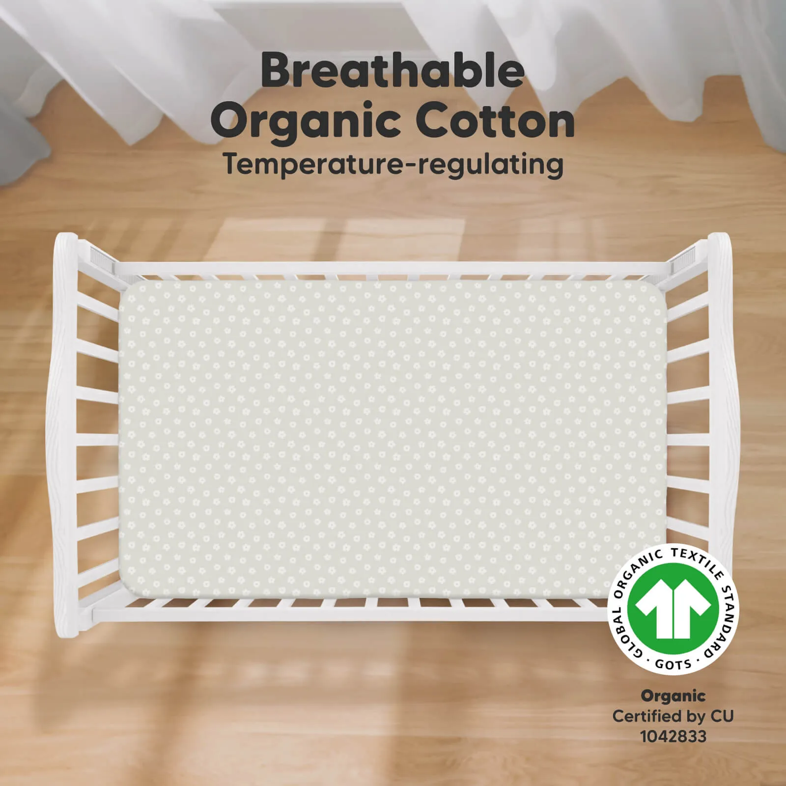 Soothe Fitted Crib Sheet (Meadow)