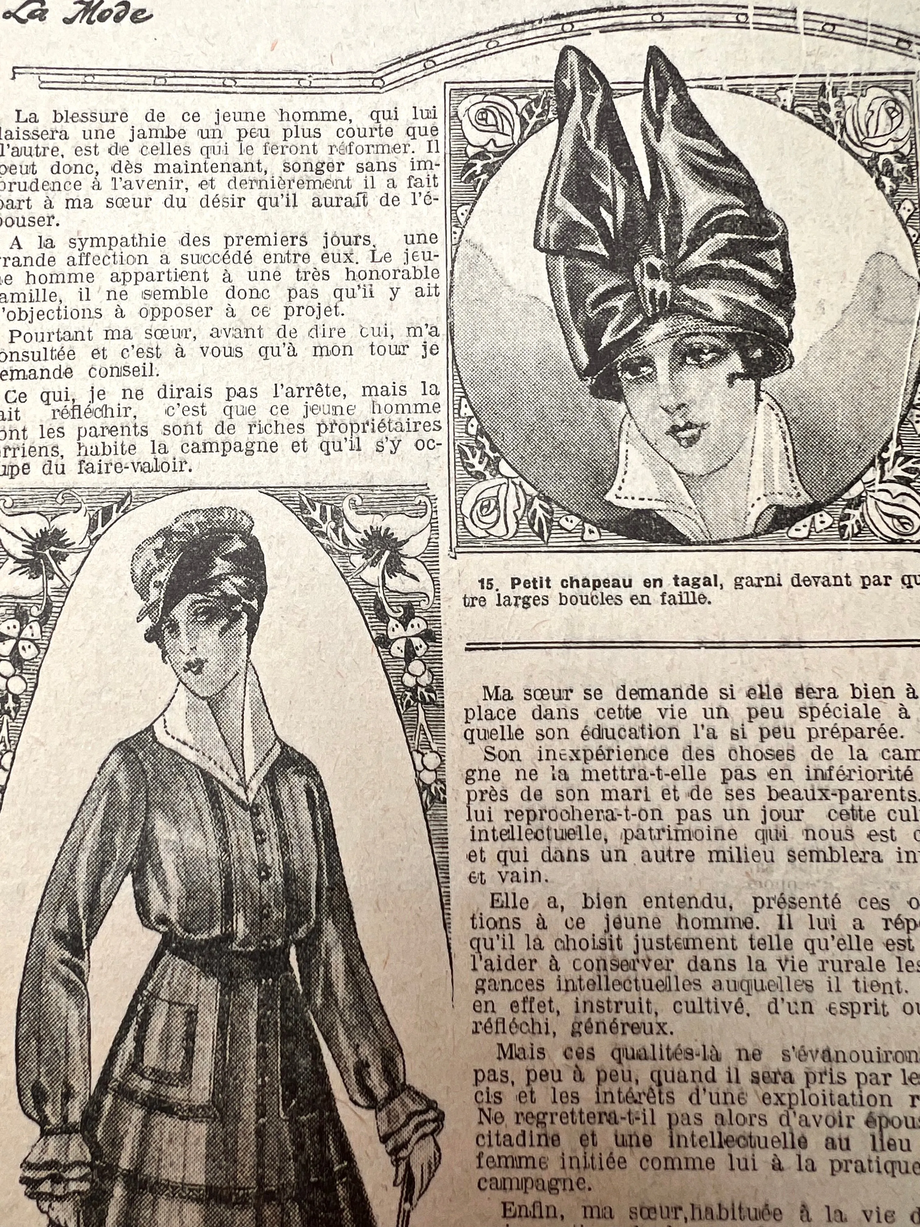 Spring Fashion in April 1916 French Magazine La Mode. Issue No.15